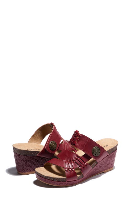Halsa Footwear Hälsa Footwear Genoa Wedge Sandal In Dark Red