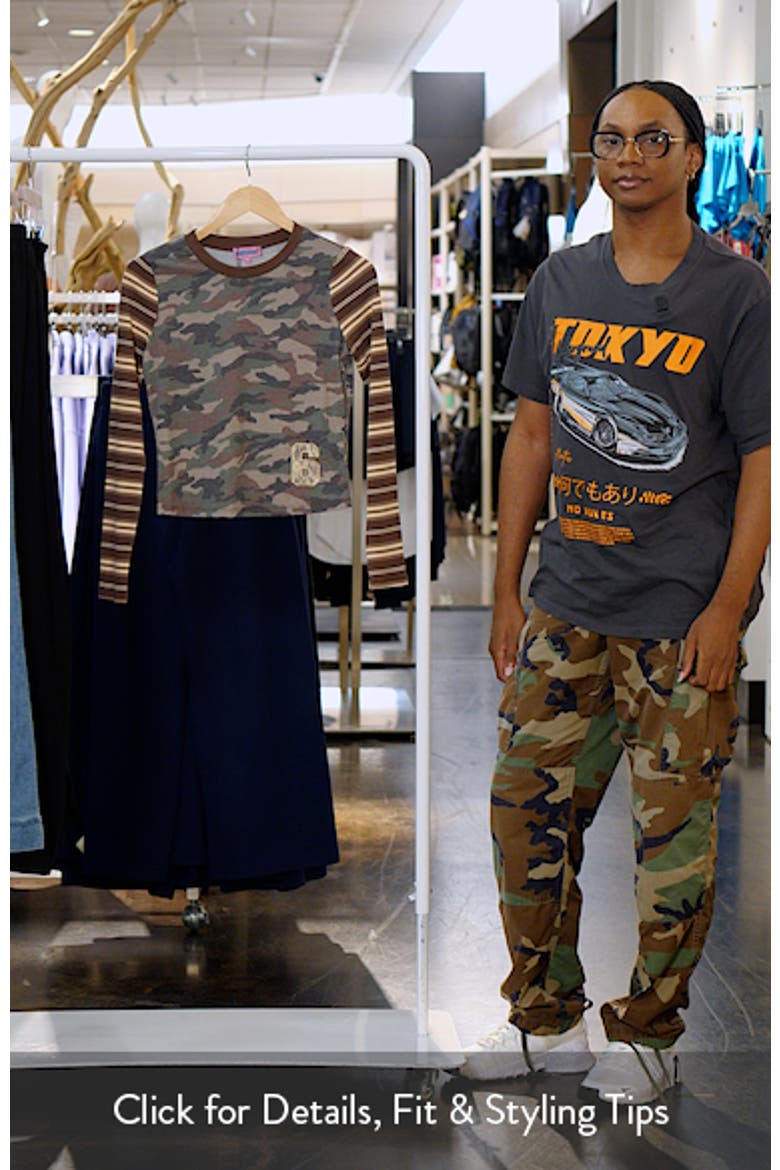Camouflage & Stripe Long Sleeve Crop T-Shirt video