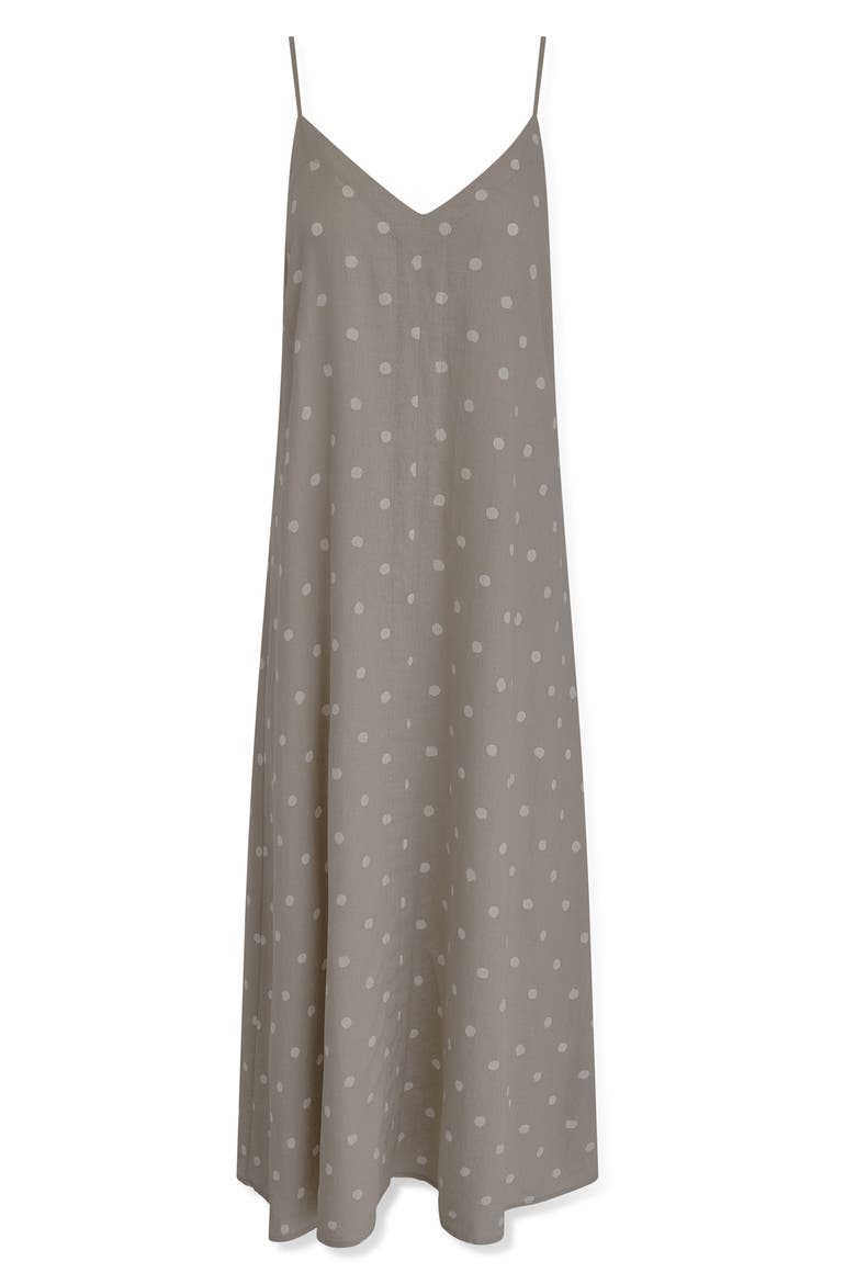 Polka Dot Linen Blend Dress, Alternate, color, SANDSTONE DI