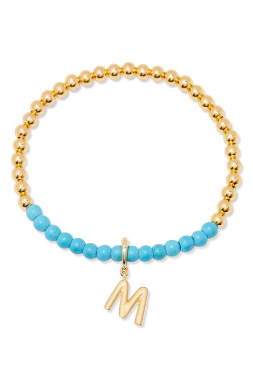 Brook & York Brook And York Bennett Inital Turquoise Beaded Bracelet