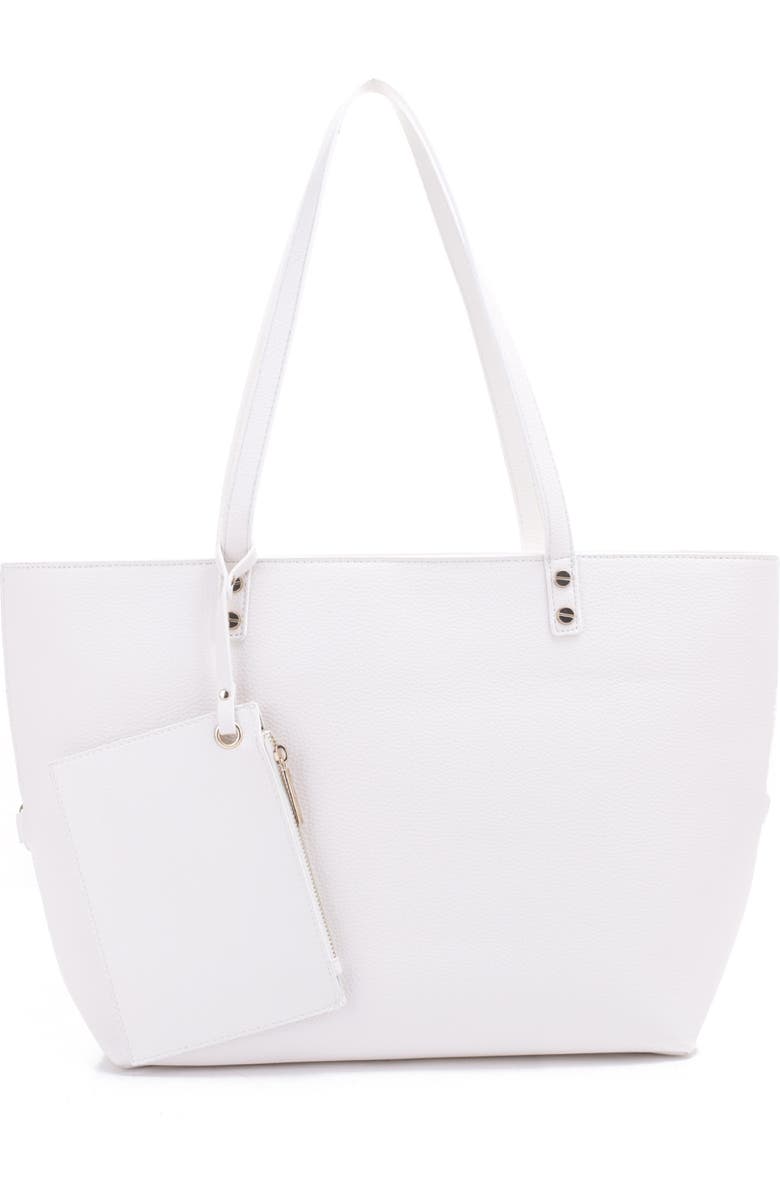 Mali + Lili Estie Vegan Leather Tote, Main, color, White