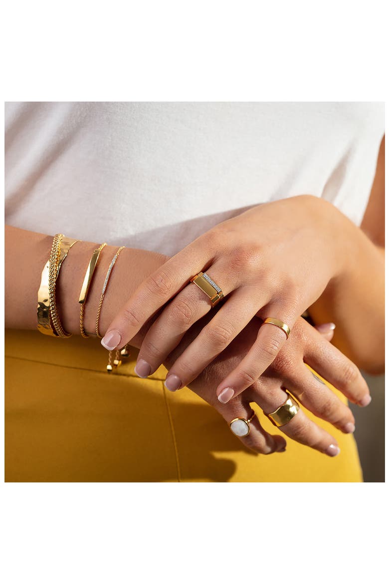 Engravable Linear Friendship Chain Bracelet, Alternate, color, GOLD
