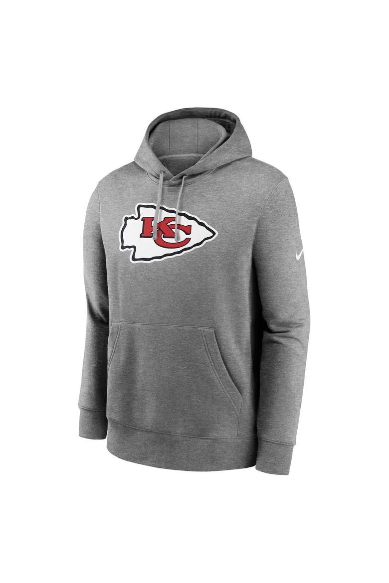 Men's Nike Heathered Gray Kansas City Chiefs Rewind Club Fleece Pullover Hoodie, Alternate, color, Heather Gray