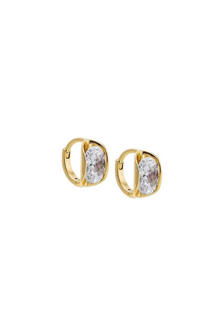 Molten Crystal Clip Style Earring, Main, color, Gold