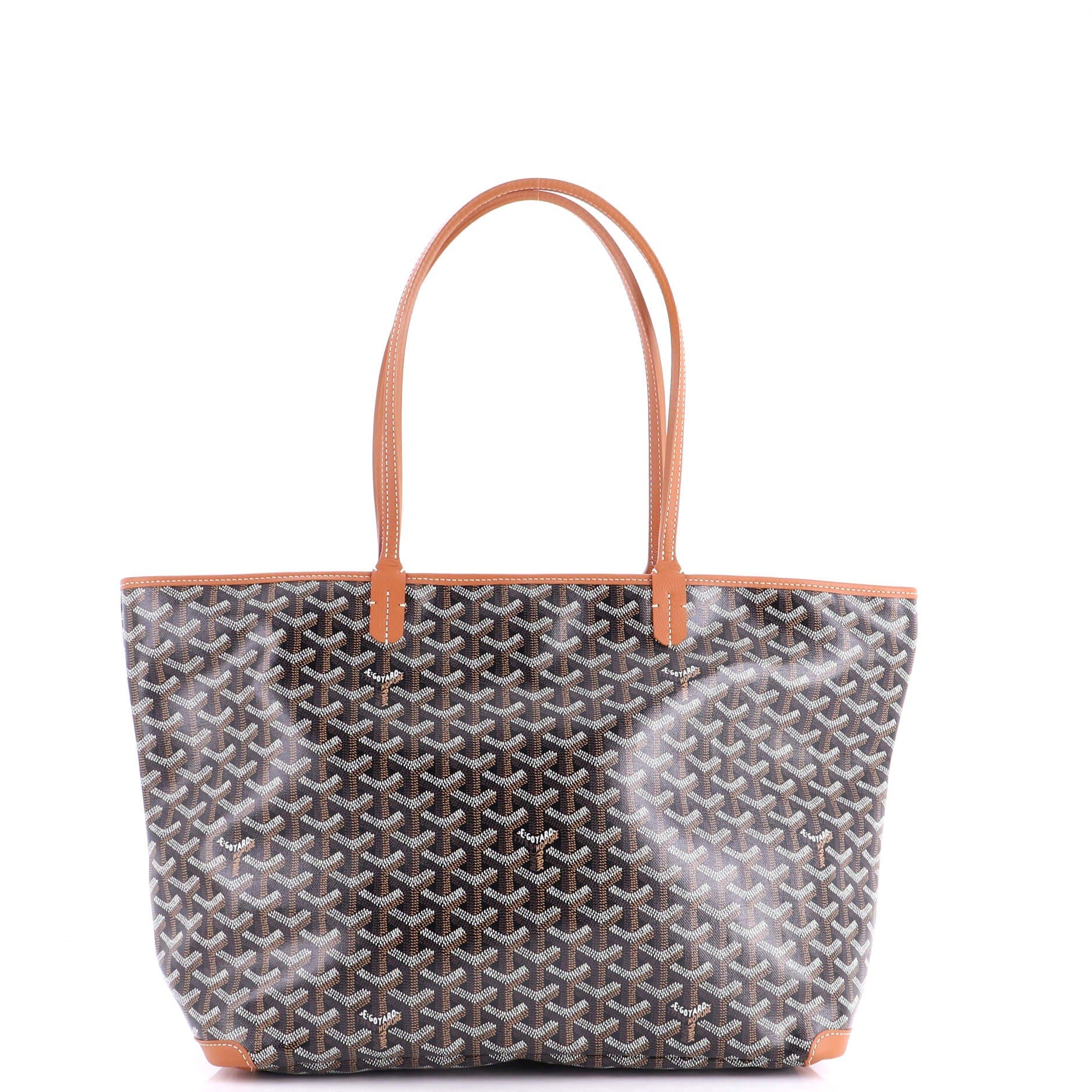 Pre-Owned Goyard Artois Tote Coated Canvas MM, Main, color, Brown