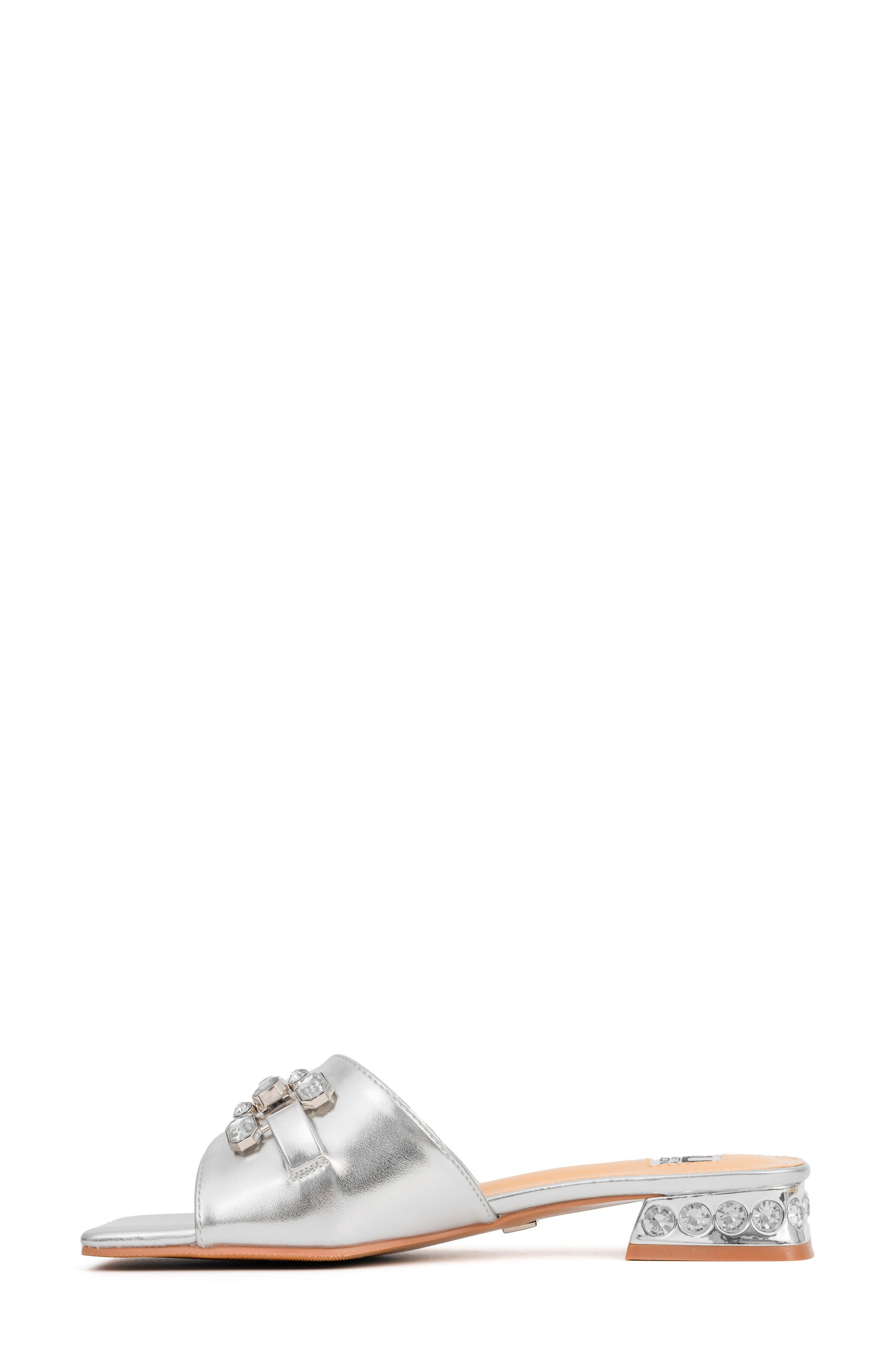 Charm Crystal Embellished Sandal, Alternate, color, SILVER