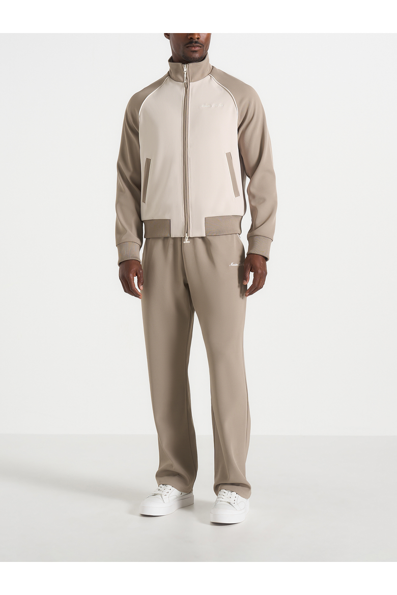 Signature Piped Track Jacket, Main, color, Taupe/Beige