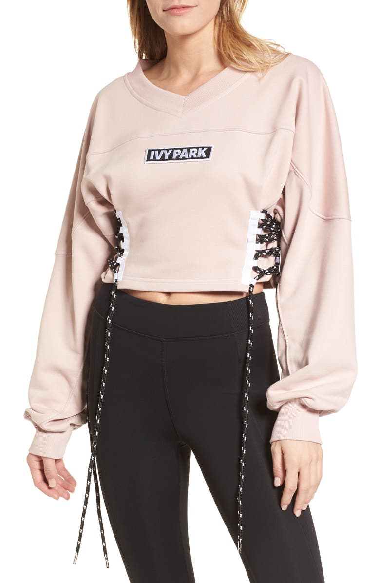 IVY PARK<sup>®</sup> Football Lace-Up Sweatshirt, Main, color,