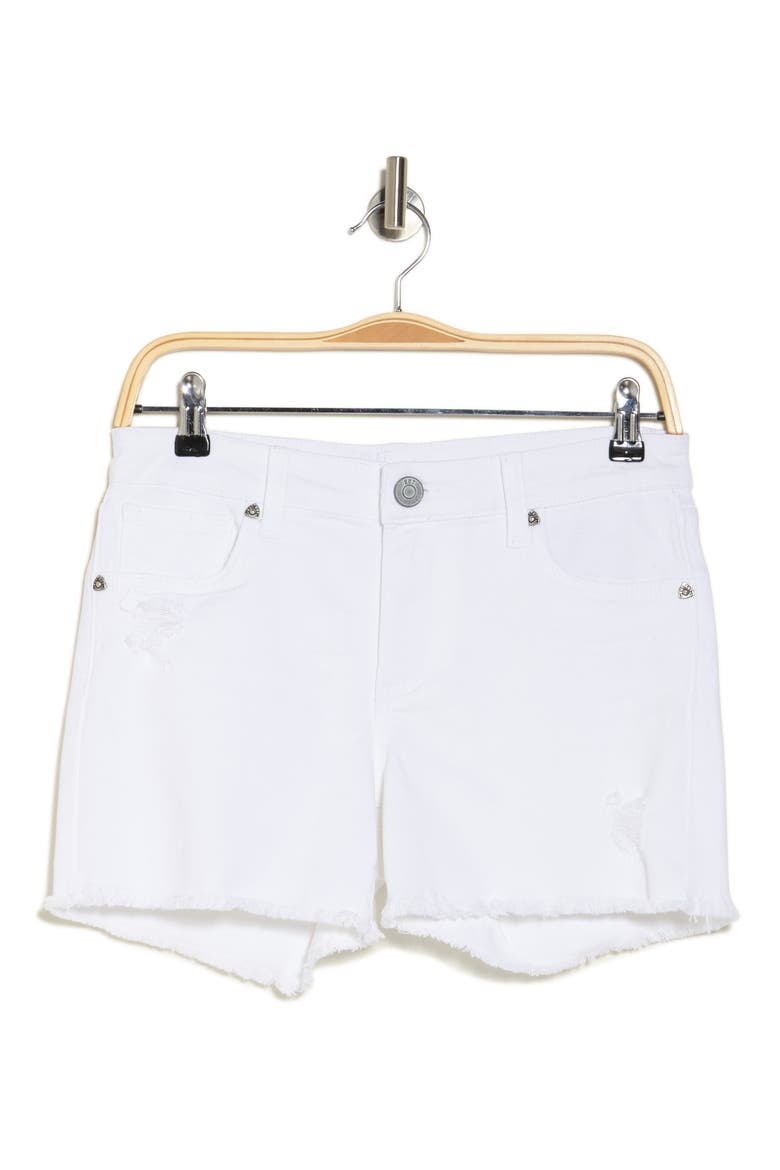 Kity Cutoff Denim Shorts, Alternate, color, OPTIC WHITE