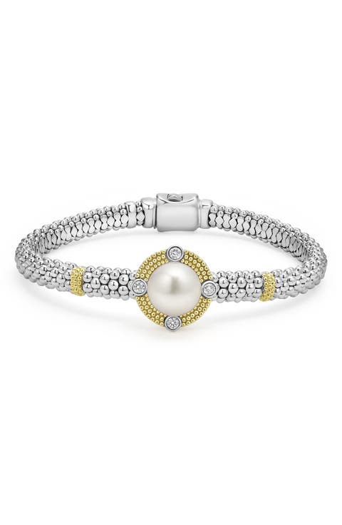 Luna Freshwater Pearl & Diamond Lux Rope Bracelet