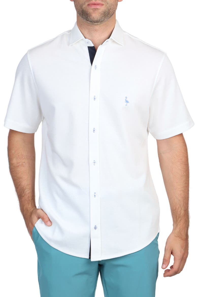Solid Modal Blend Short Sleeve Shirt, Main, color, WHITE