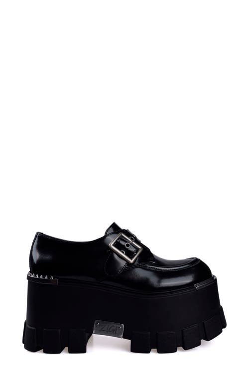 Zigi Xiomara Platform Monk Strap Shoe In Black