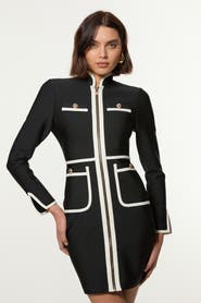 Karen Millen Bandage Knit Military Detail Dress