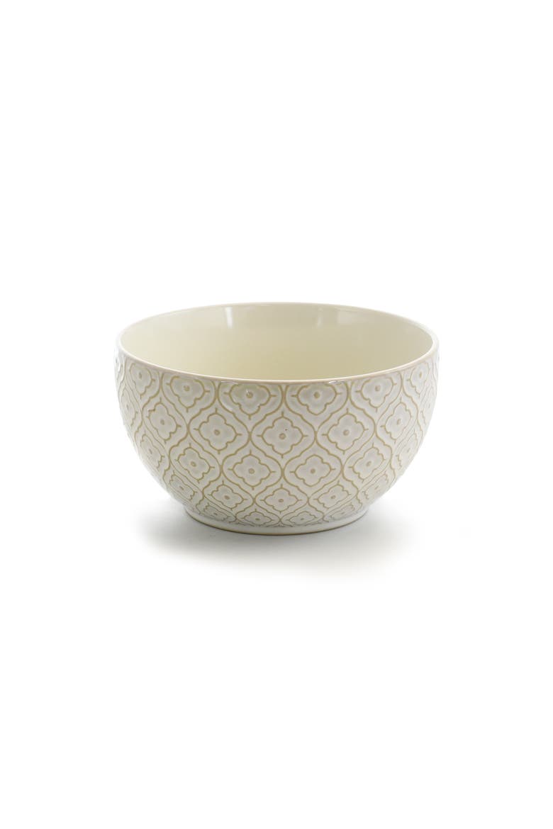 White Lily 16 Piece Stoneware Dinnerware, Alternate, color, Off-White