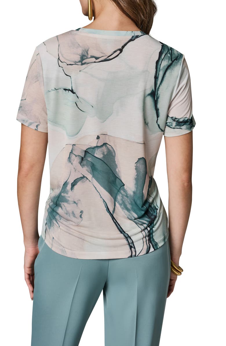 Donna Karan New York Abstract Print Side Twist Knit Top, Alternate, color,