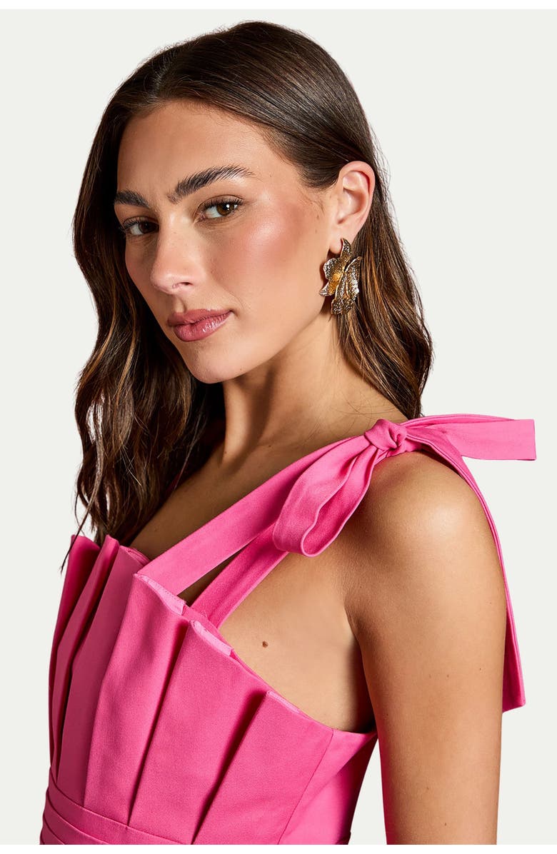 Coast Bow Shoulder Peplum Midi Dress, Alternate, color, Pink