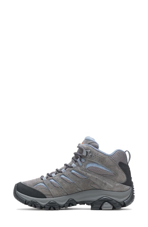 Merrell Womens Suede High Top Hiking Shoes In Granite