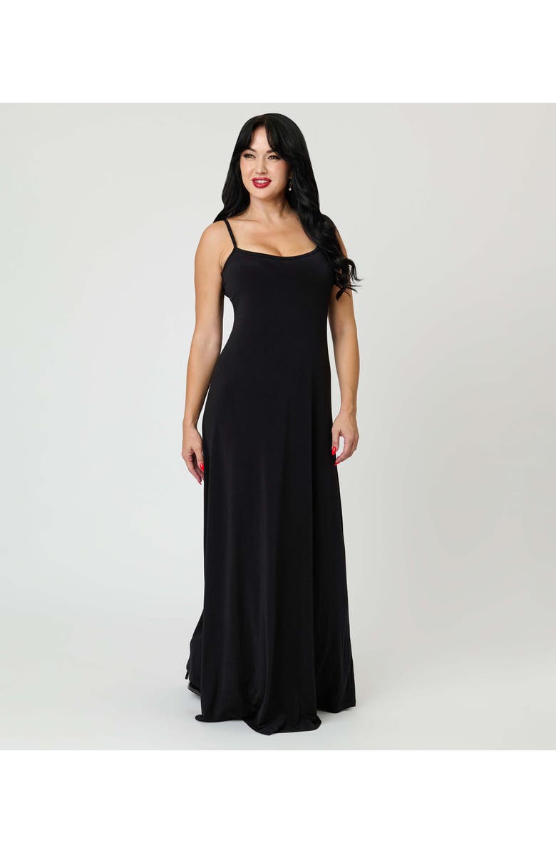 Smak Parlour Cape Maxi Dress, Alternate, color, Black
