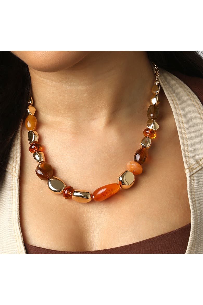 Beaded Chunky Necklace Gold-Tone 18"+3", Country and Western Jewelry for Women, Country Concert Necklace, Alternate, color, Gold-Tone