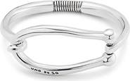 UNODE50 Sterling Silver Plated Rigid Bracelet with Large Link and Inner Spring