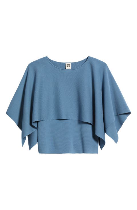 Boat Neck Sweater Cape (Regular & Petite)
