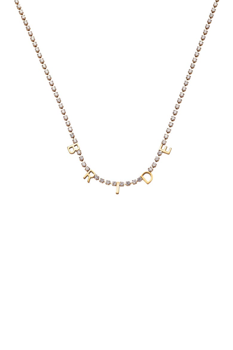 Bride Tennis Chain Necklace, Main, color, Gold