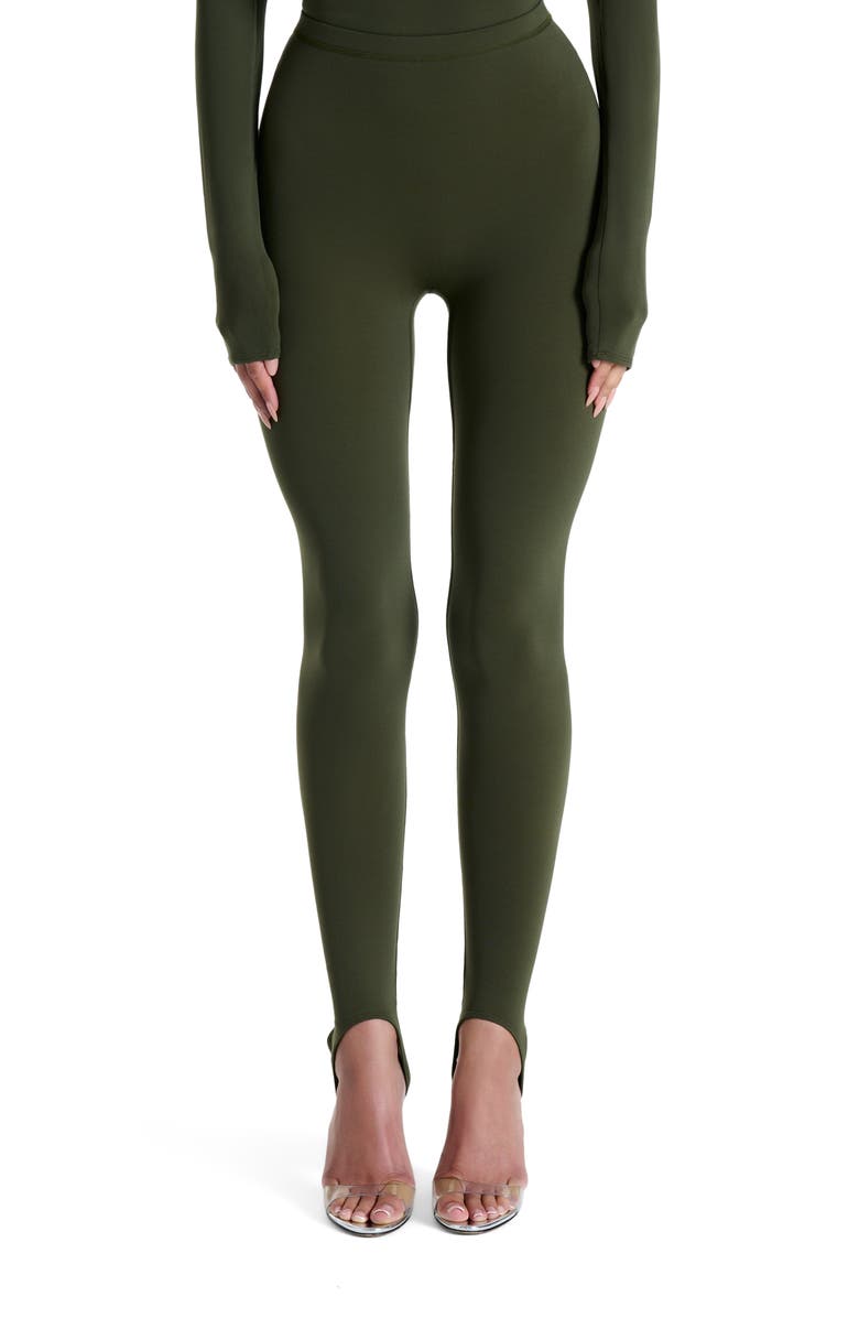 Naked Wardrobe Naked Stirrup Leggings, Main, color, Dark Olive