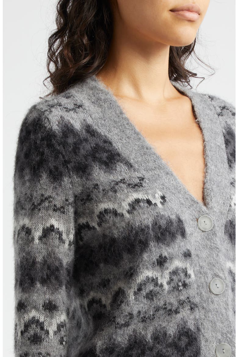 Fair Isle Alpaca Blend V-Neck Cardigan, Alternate, color, GREY COMBO