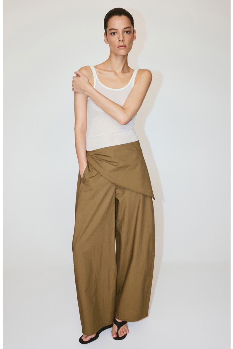 Belted Wide Leg Pants, Alternate, color, KHAKI GREEN