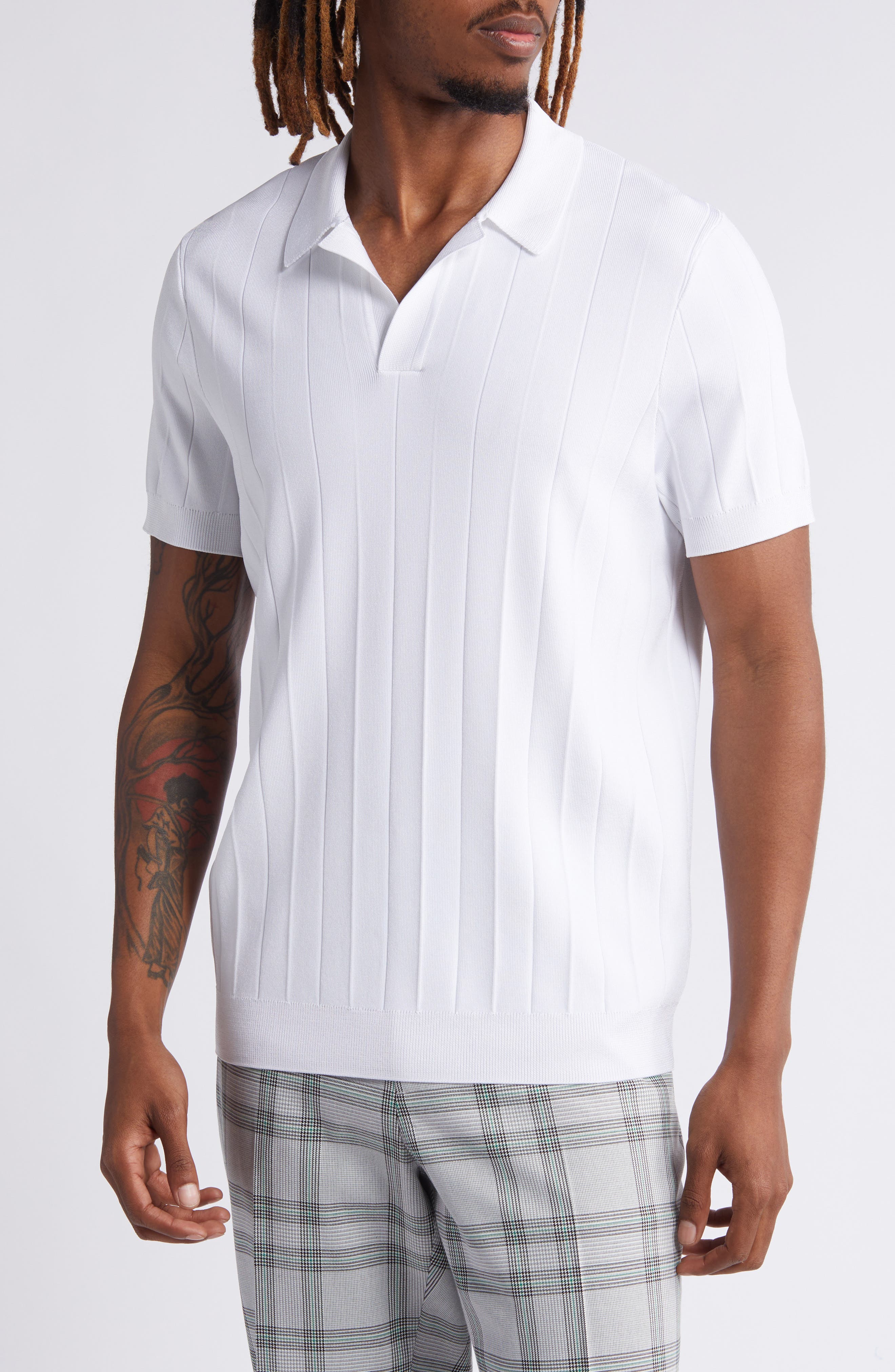Open Edit Wide Rib Polo Sweater (Men) | Nordstromrack