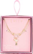 Leith Set of 2 'Love' & Key Cubic Zirconia Pendant Necklace