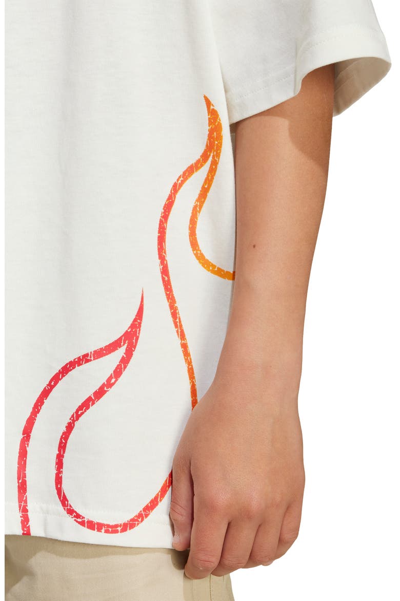 Kids' Flame Cotton T-Shirt, Alternate, color, OFF-WHITE