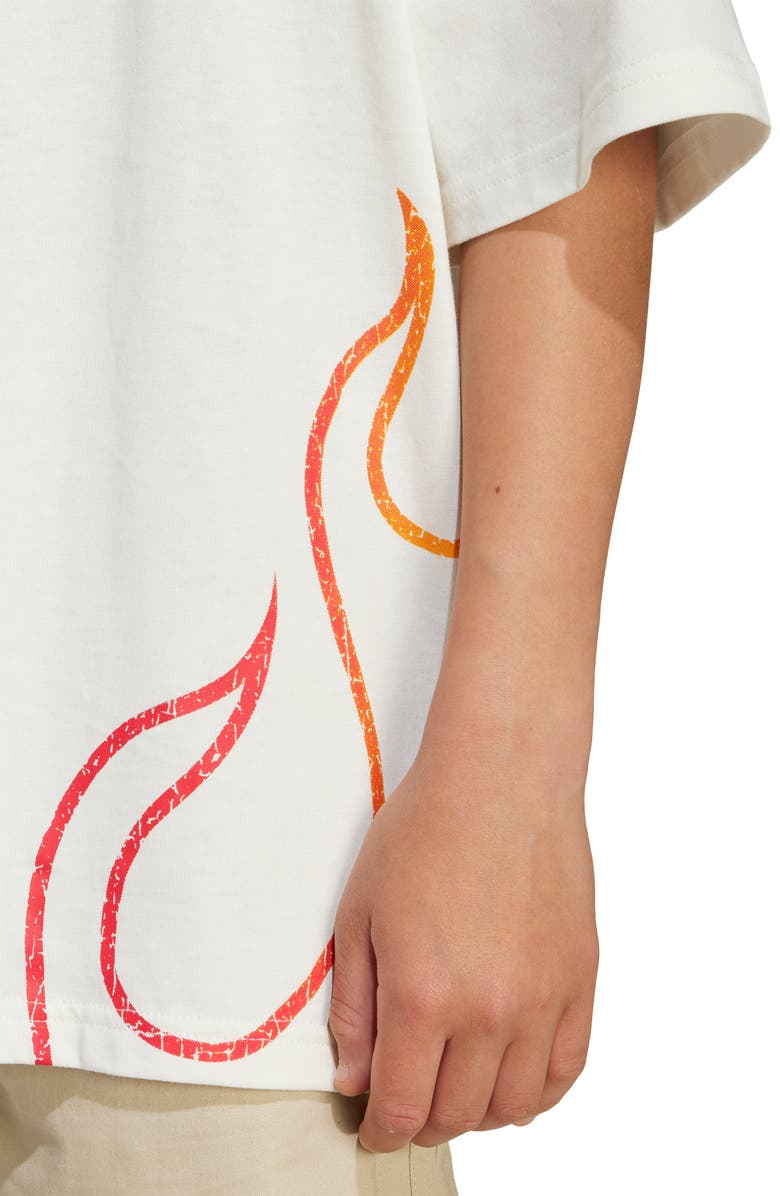adidas Originals Kids' Flame Cotton T-Shirt, Alternate, color, Off-White