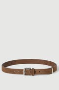 Brunello Cucinelli Reversed leather belt with square buckle and tip