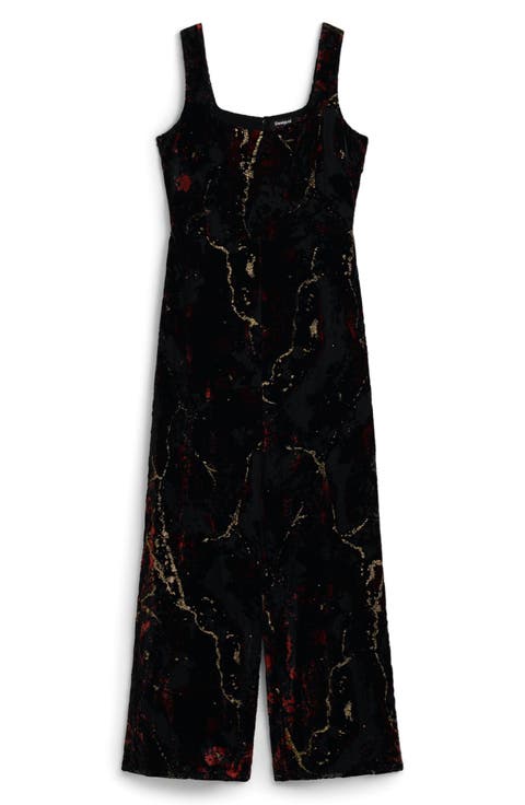 Marbleized Metallic Overalls