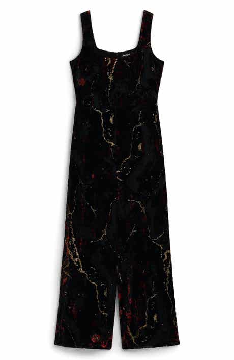 Desigual Marbleized Metallic Overalls