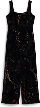 Desigual Marbleized Metallic Overalls