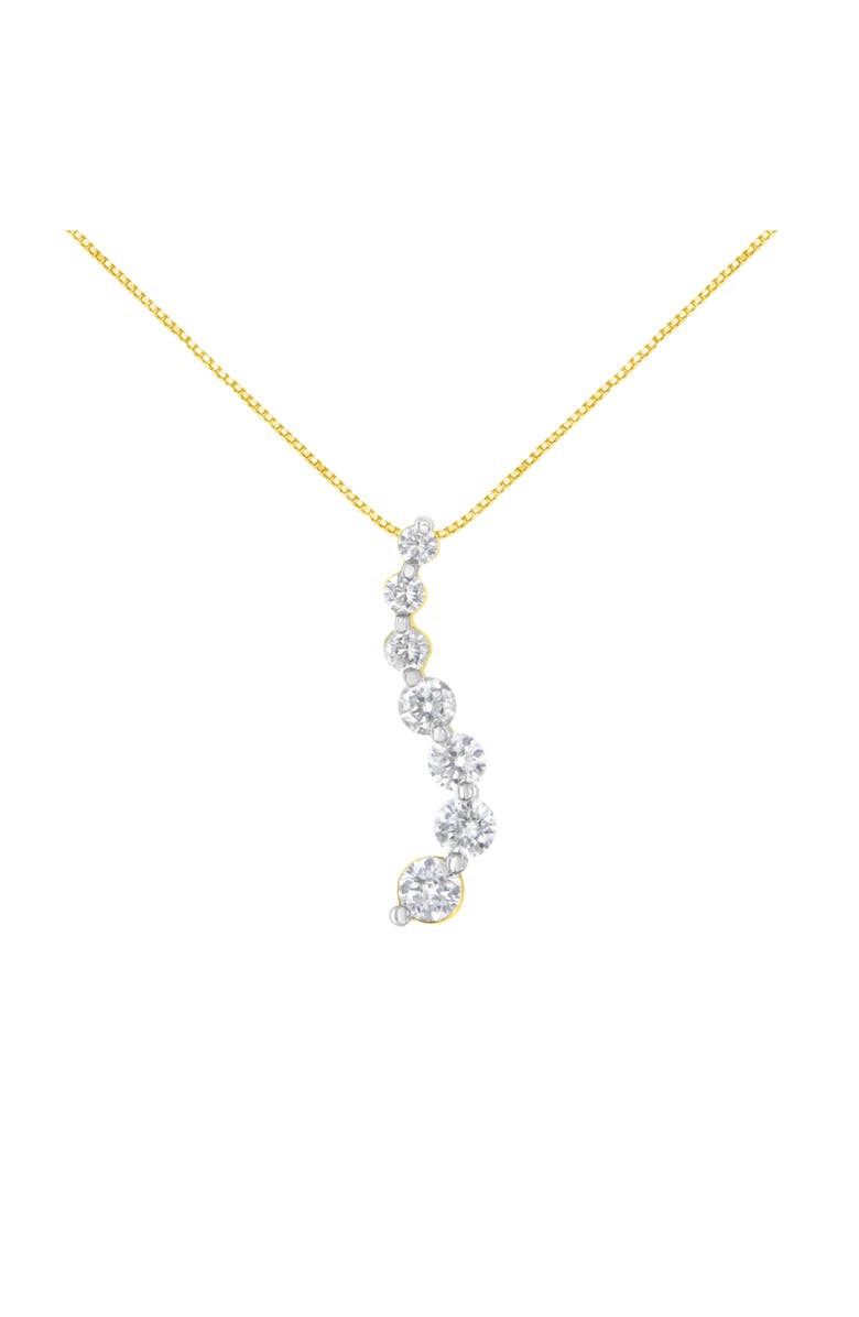 Haus of Brilliance AGS Certified 14K Yellow Gold 2.0 Cttw Diamond Journey 18" Pendant Necklace, Main, color, Yellow