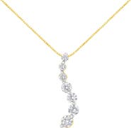 Haus of Brilliance AGS Certified 14K Yellow Gold 2.0 Cttw Diamond Journey 18" Pendant Necklace