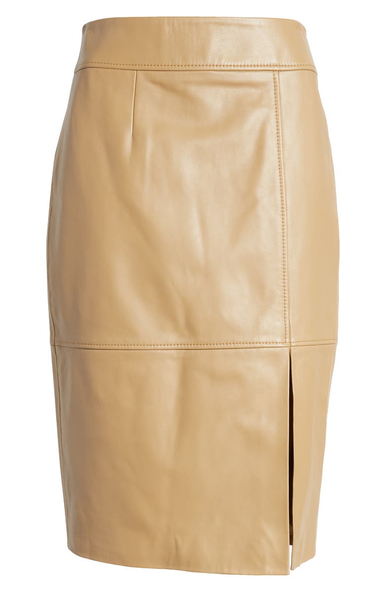 BOSS Setora Leather Pencil Skirt, Alternate, color,