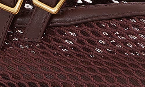 Reiss Oxblood Mesh Double-strap Ballet Flats In Burgundy