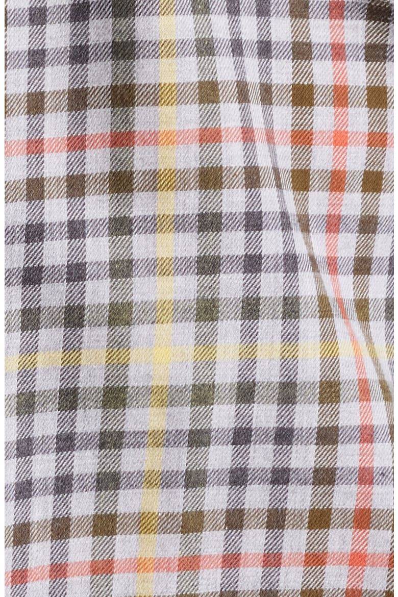 Lightweight Mixed Check Cotton Twill Button-Down Shirt, Alternate, color, GREY HEATHER