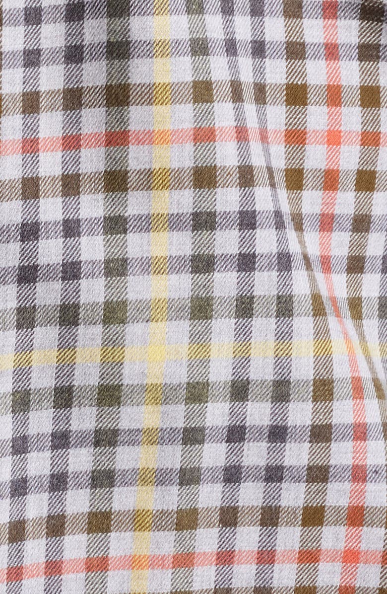 Scott Barber Lightweight Mixed Check Cotton Twill Button-Down Shirt, Alternate, color, 