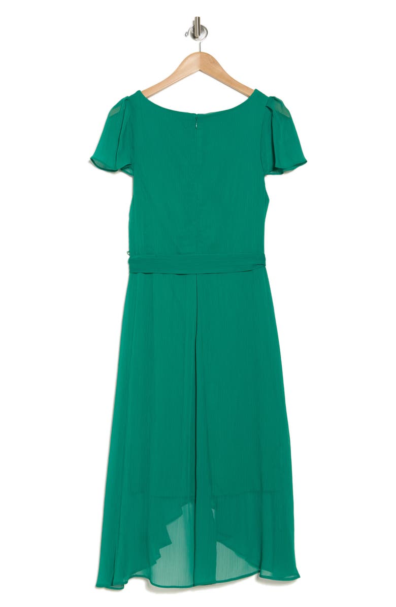 DKNY Flutter Sleeve Faux Wrap Midi Dress, Alternate, color, Meadow