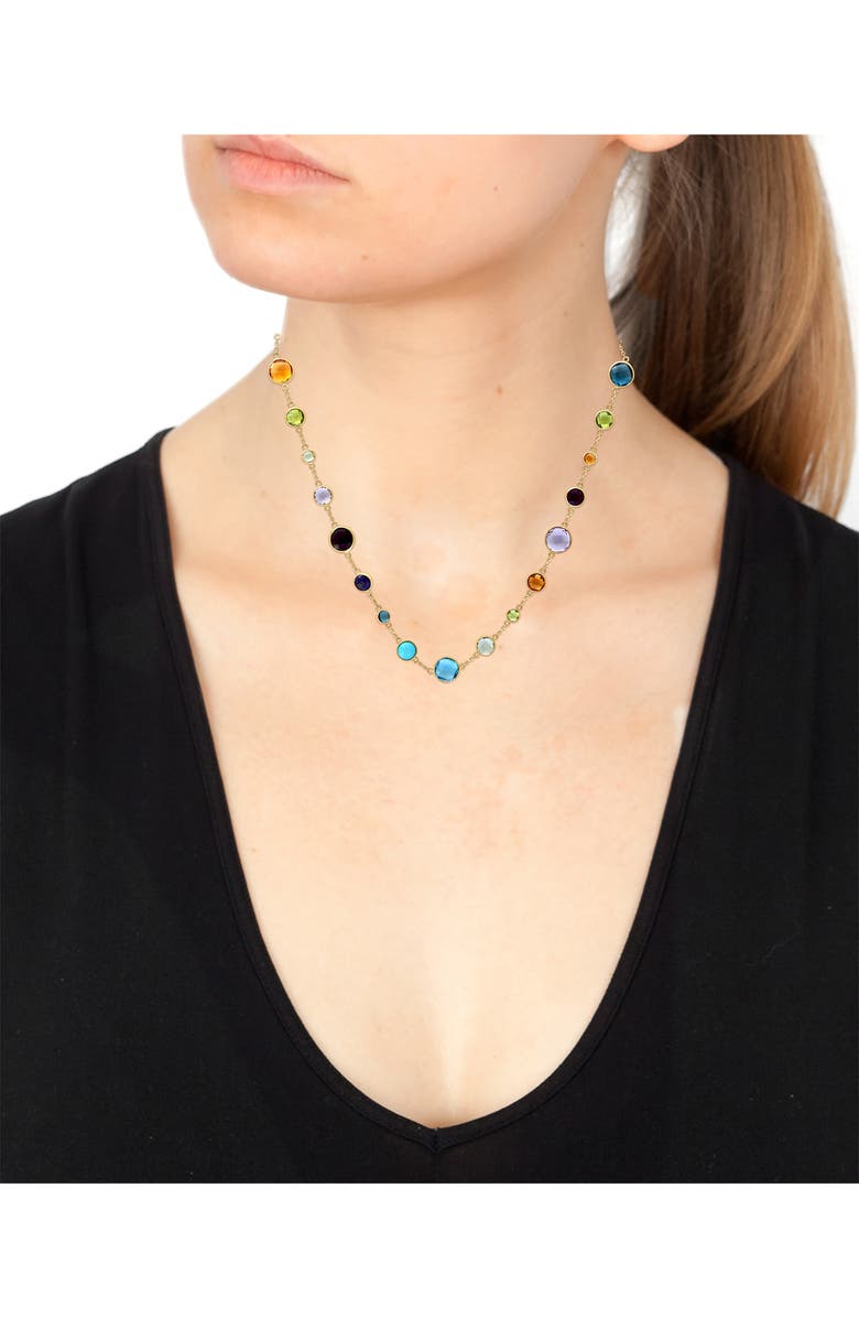 EFFY 14K Gold Multicolor Stone Station Necklace, Alternate, color, 