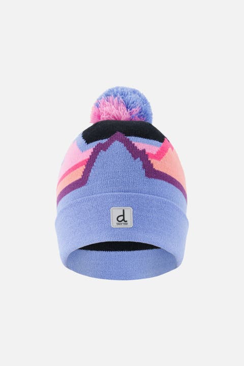 Winter Mountains Pompom Lined Knit Hat