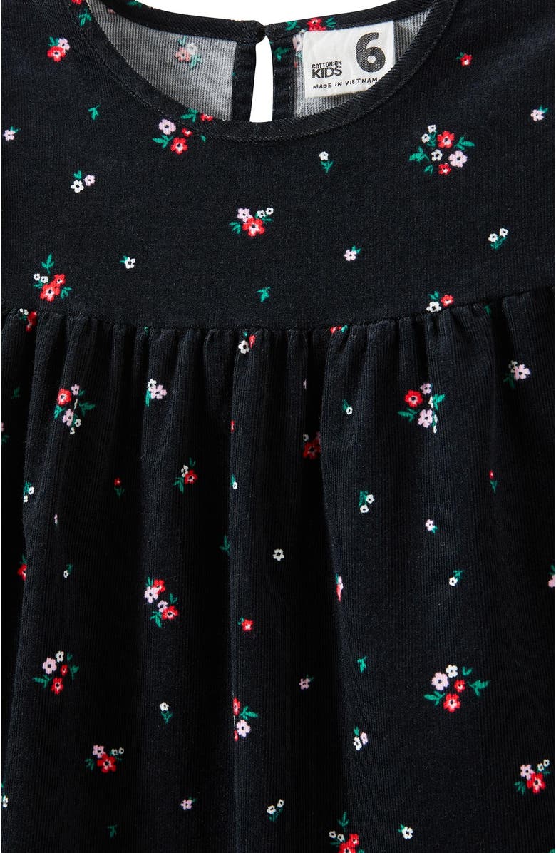 Cotton On Kids Kid's Tilly Long Sleeve Dress, Alternate, color, Black Floral