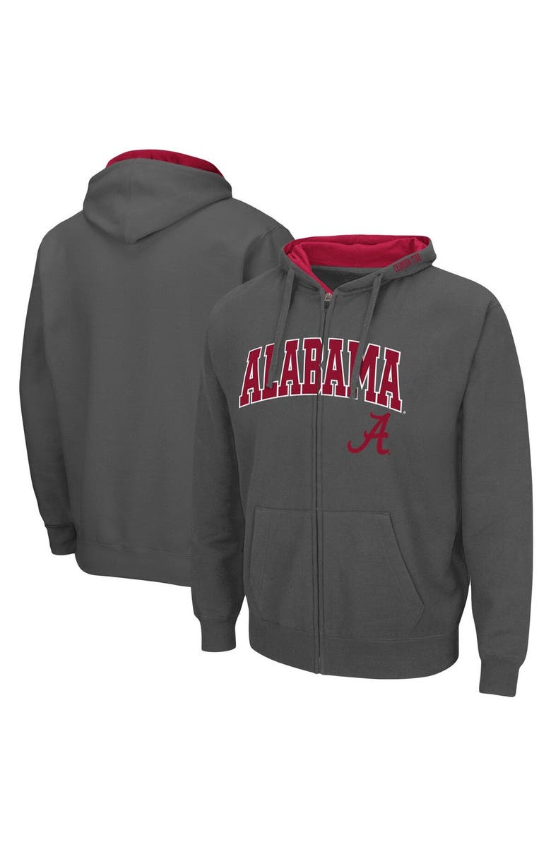 COLOSSEUM Men's Colosseum Gray Alabama Crimson Tide Arch & Logo 3.0 Full-Zip Hoodie, Main, color, Gray