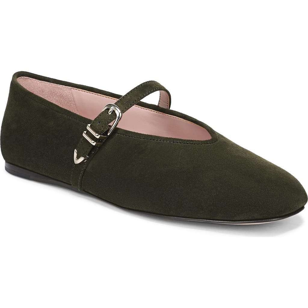 Favorite Daughter Margot Mary Jane Flats Moss Green In Green