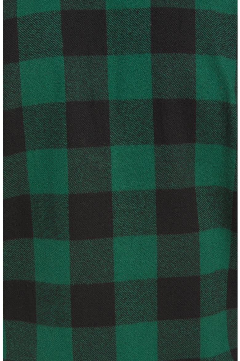 Buffalo Check Flannel Long Sleeve Button-Up Shirt, Alternate, color, GREEN